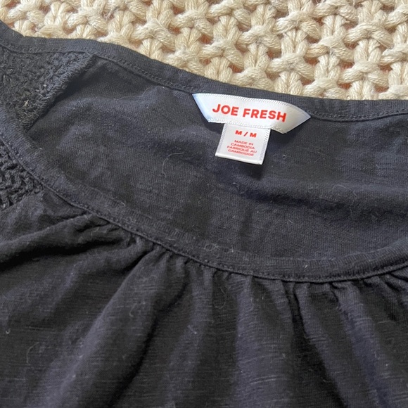 Joe Fresh Crotchet Black T-shirt M - Picture 5 of 9